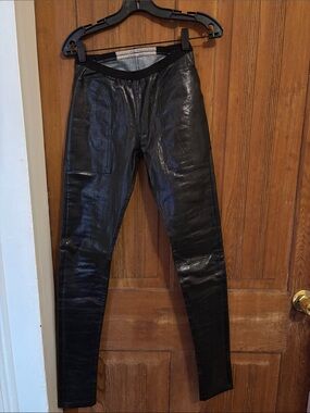 Rick Owens Women's Black Skinny Faux Leather Jeans